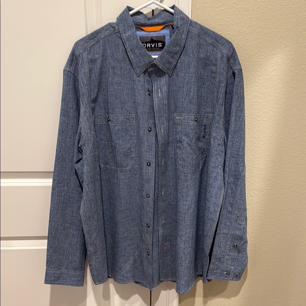 Orvis Blue Active Fit Casual Button Down Shirt